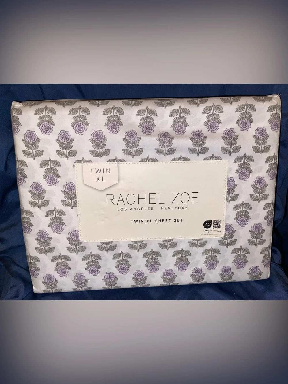 Rachel Zoe Floral Twin XL Sheet Set - Lavender and Sage
